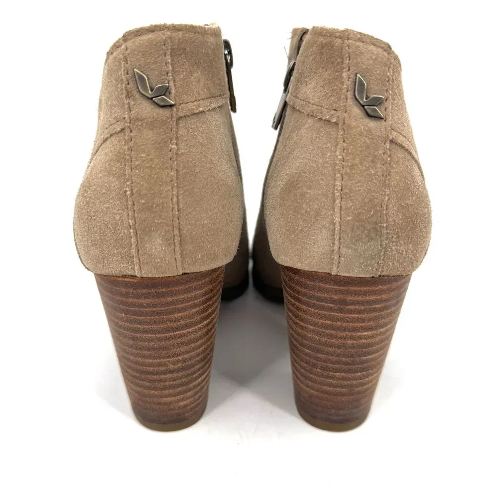 KOOLABURRA BY UGG Amalea Beige Suede Ankle Booties Shoes Size 9